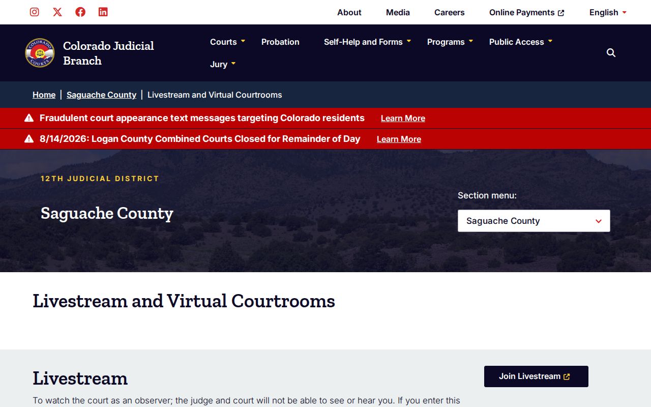 Crestone court records and official virtual courtroom guidance