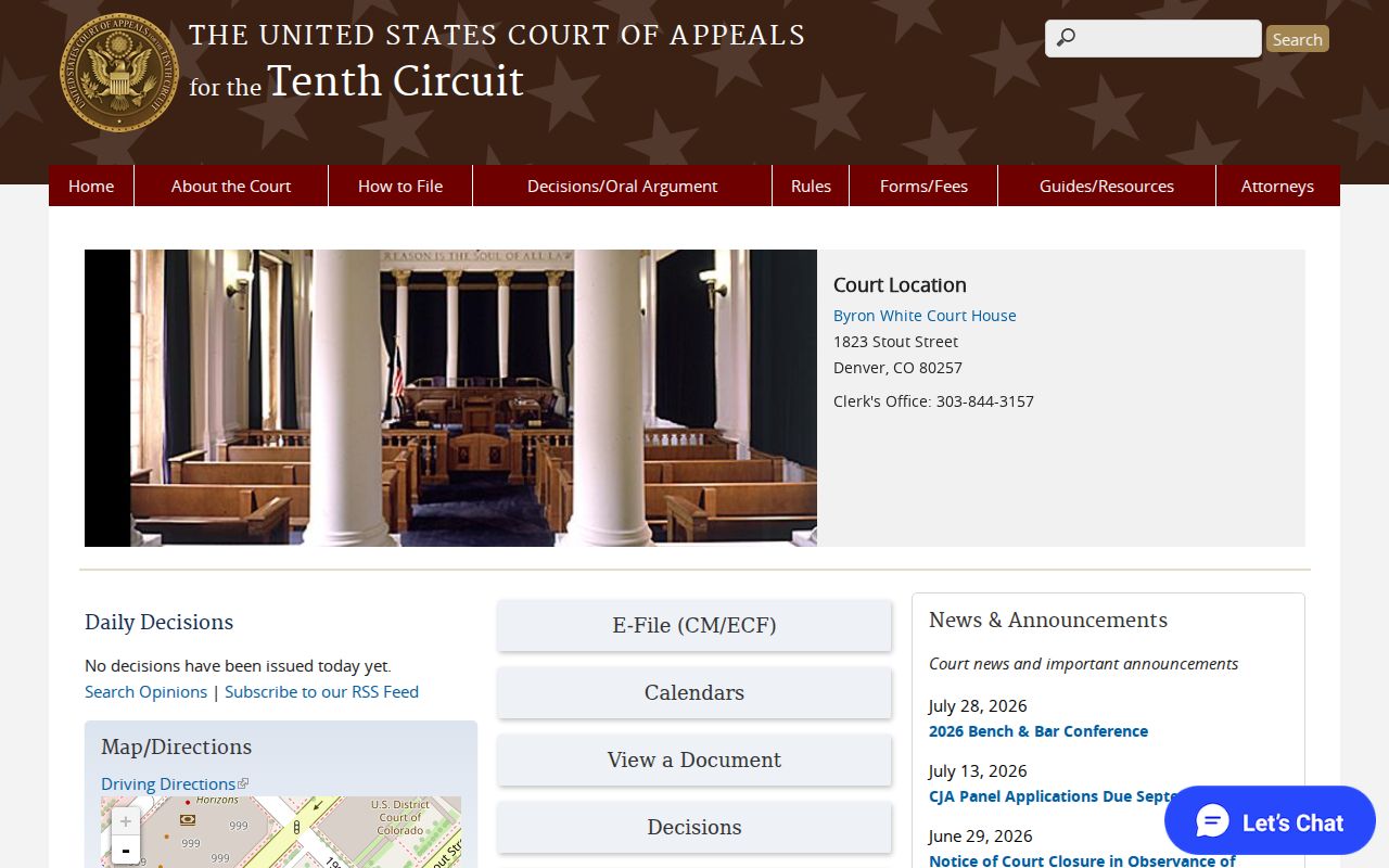 Moffat court records routing boundary with the Tenth Circuit