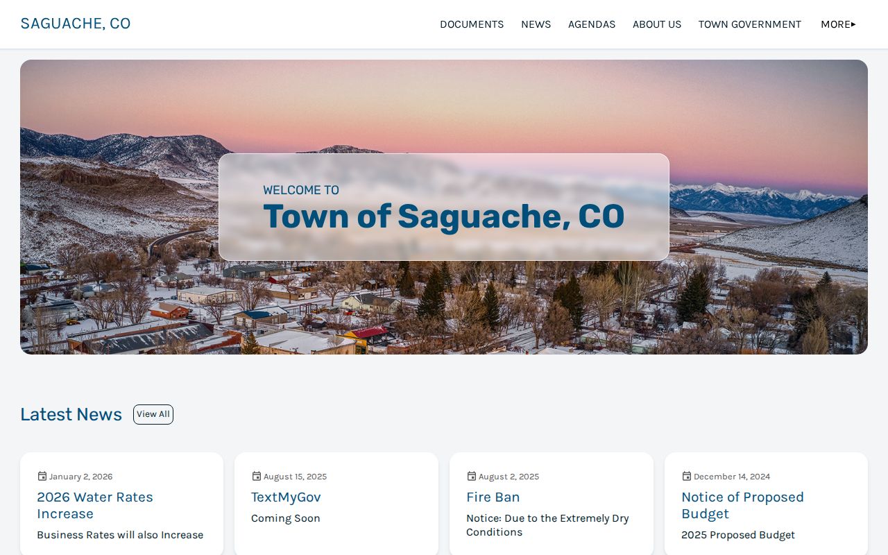 Official town source distinguished from Saguache County civil docket custody