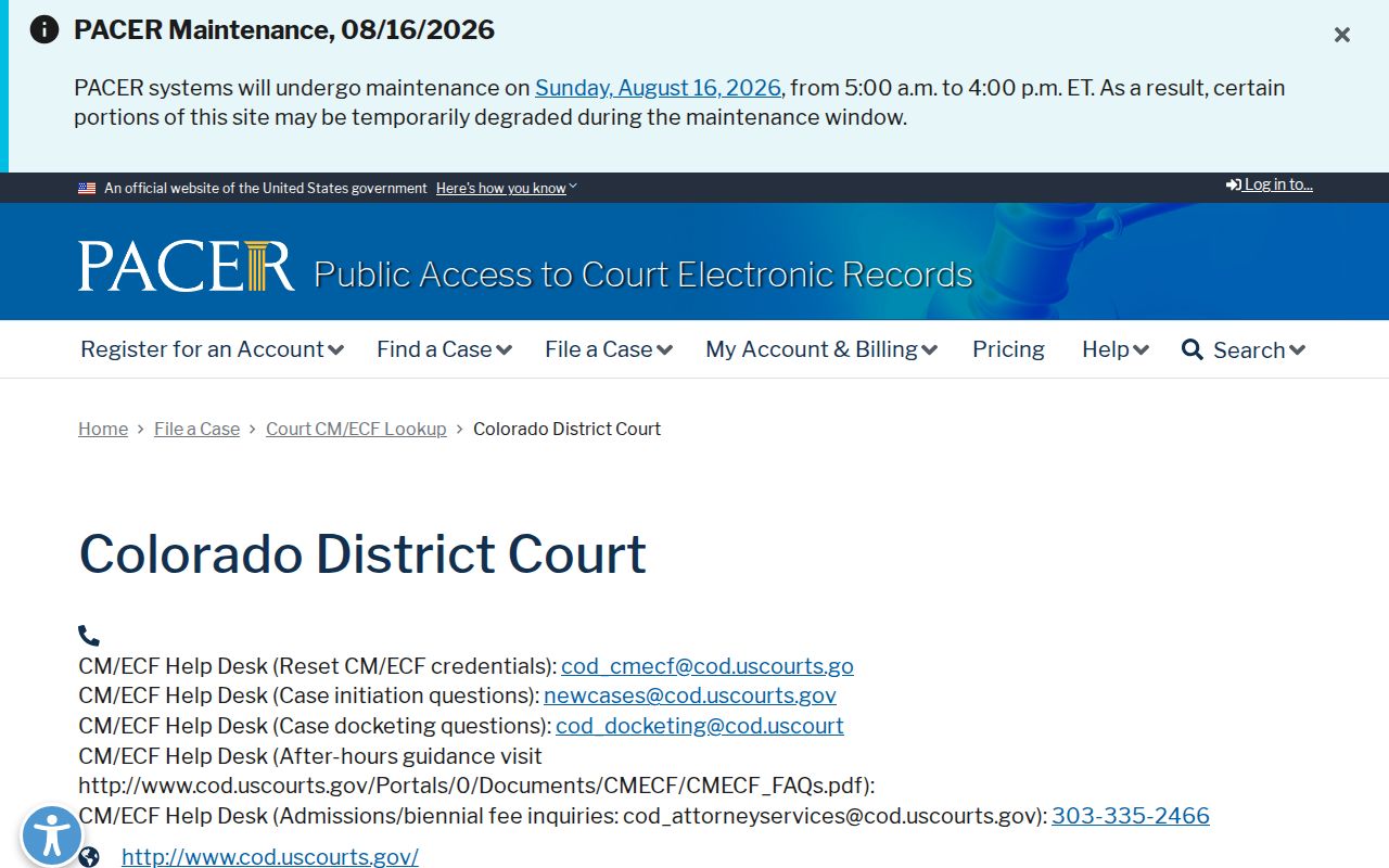 Saguache County traffic court compared with federal District of Colorado PACER