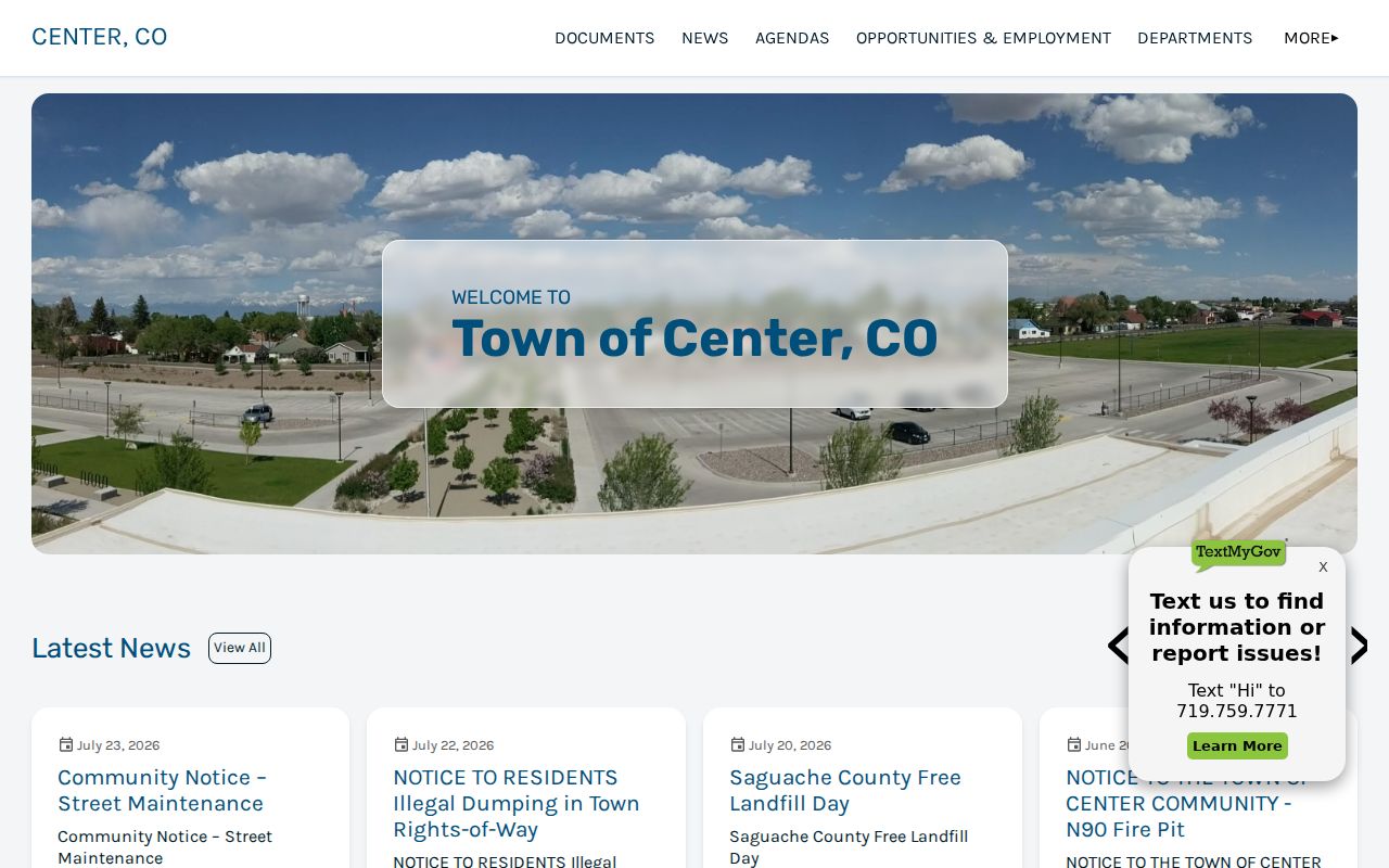 Saguache County traffic court Town of Center source